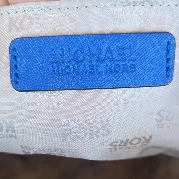 Michael Kors Signature Tote in Blue and Tan - Picture 8 of 16